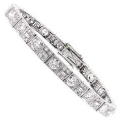 Pulsera de diamantes Art Déco de platino