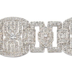 Platinum Art Deco Diamond Bracelet with 37.50 Ctw of Diamonds