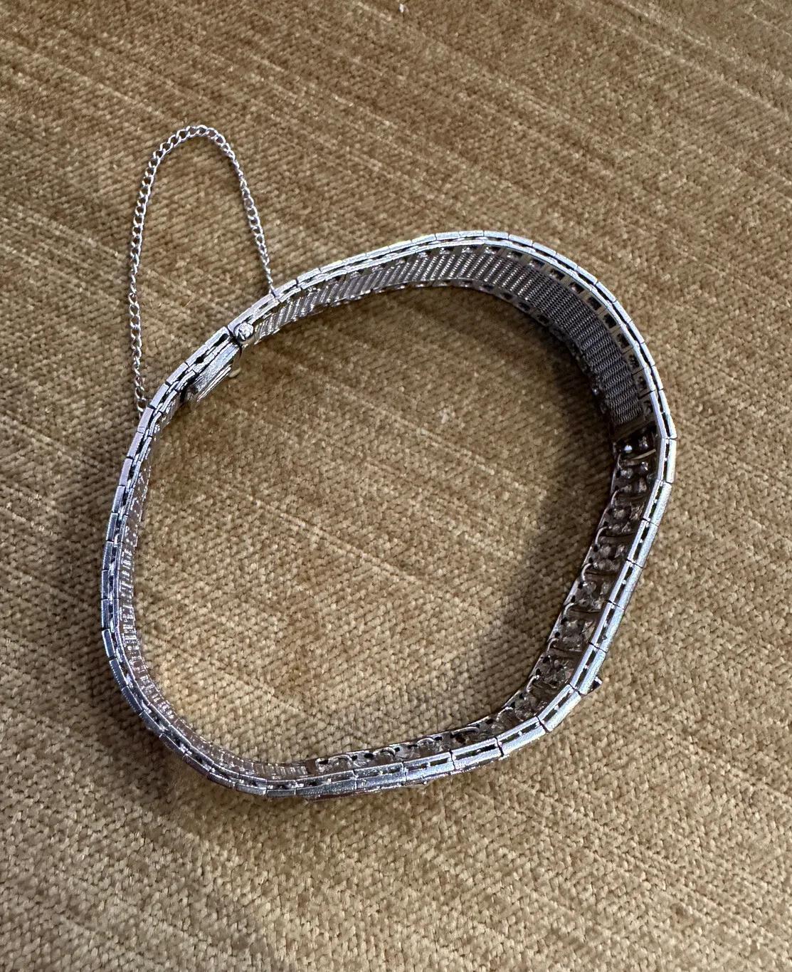 Platinum Art Deco Diamond Bracelet with Marquise Center 4