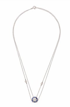 Platinum Art Deco style Custom Diamond Necklace