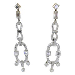 Pendientes Art Decó de Platino con Diamantes