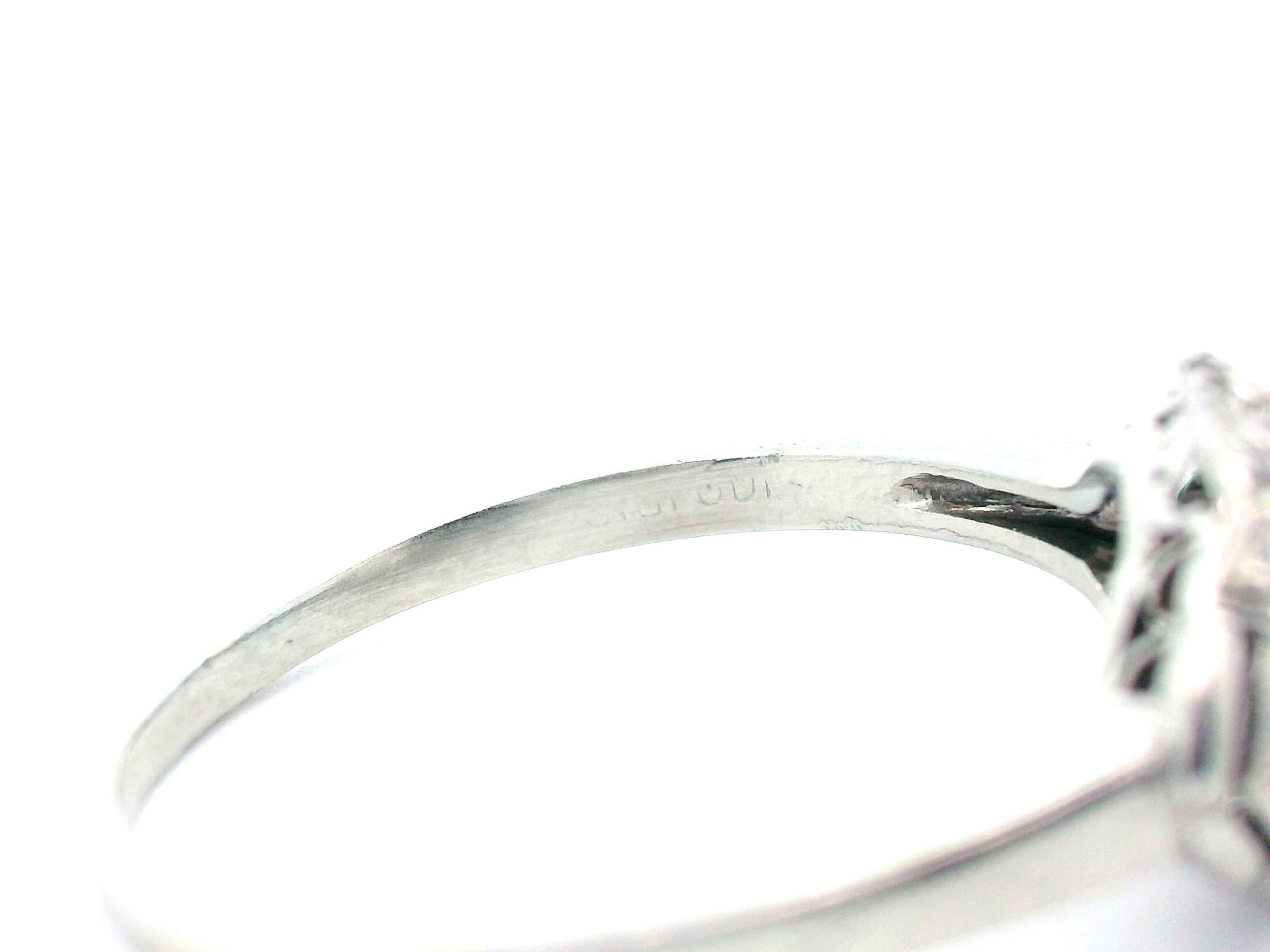 Platinum Art Deco Diamond Engagement Ring For Sale 4