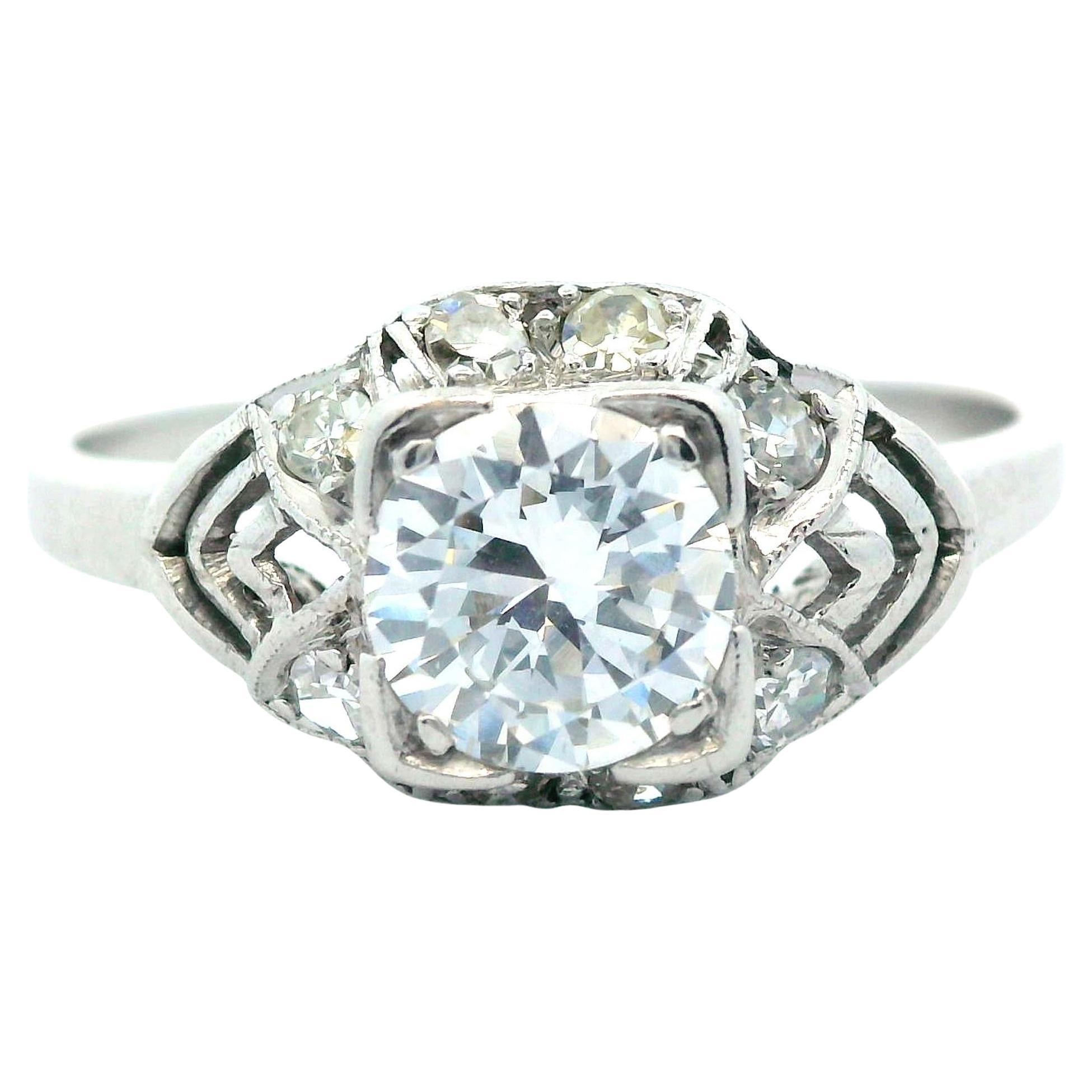 Platinum Art Deco Diamond Engagement Ring
