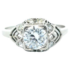 Platinum Art Deco Diamond Engagement Ring