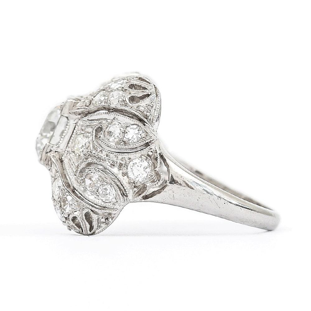 Women's Art Deco Platinum and Diamond 1.95ct Engagement Ring Circa 1920s