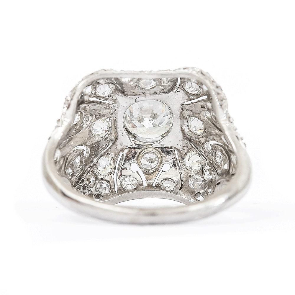 Art Deco Platinum and Diamond 1.95ct Engagement Ring Circa 1920s 4