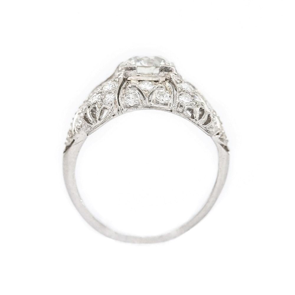 Art Deco Platinum and Diamond 1.95ct Engagement Ring Circa 1920s 5