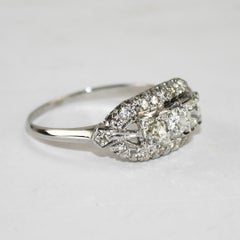 Platinum Art Deco Diamond Ring 0.75ct
