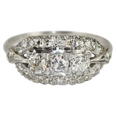Platinum Art Deco Diamond Ring 0.75ct