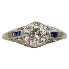 Antique Platinum Art Deco Diamond Ring 1.00ct