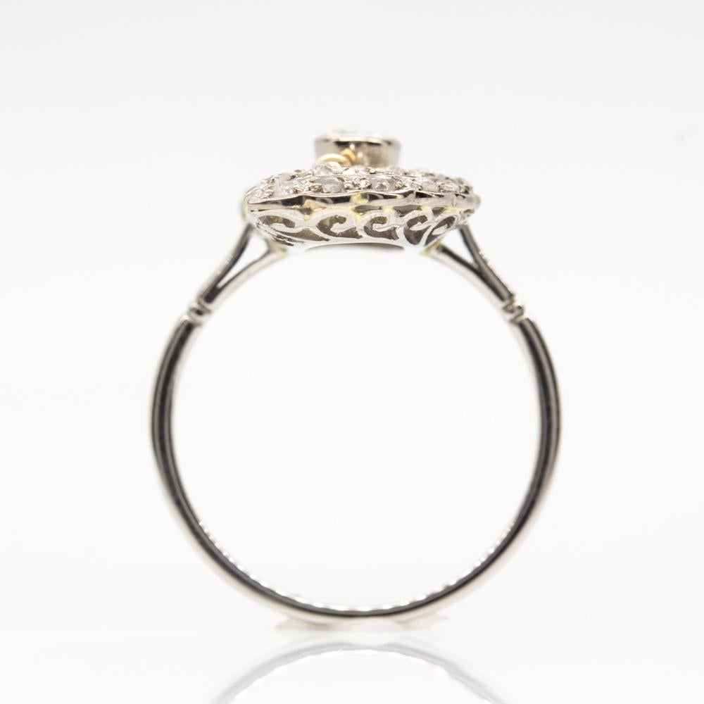 Women's or Men's Platinum Art Deco Diamond Ring For Sale