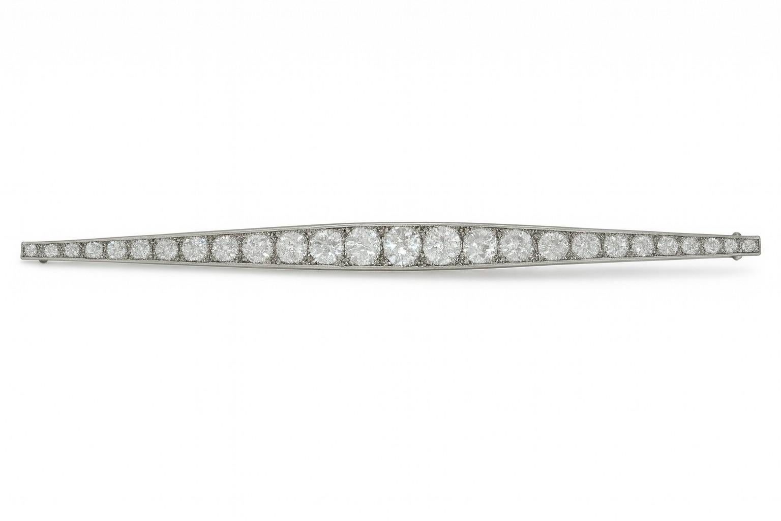 Platin Art Deco Diamond Stick Pin von Yard - 1930er Jahre - 1,50 Karat im Zustand „Gut“ im Angebot in Philadelphia, PA
