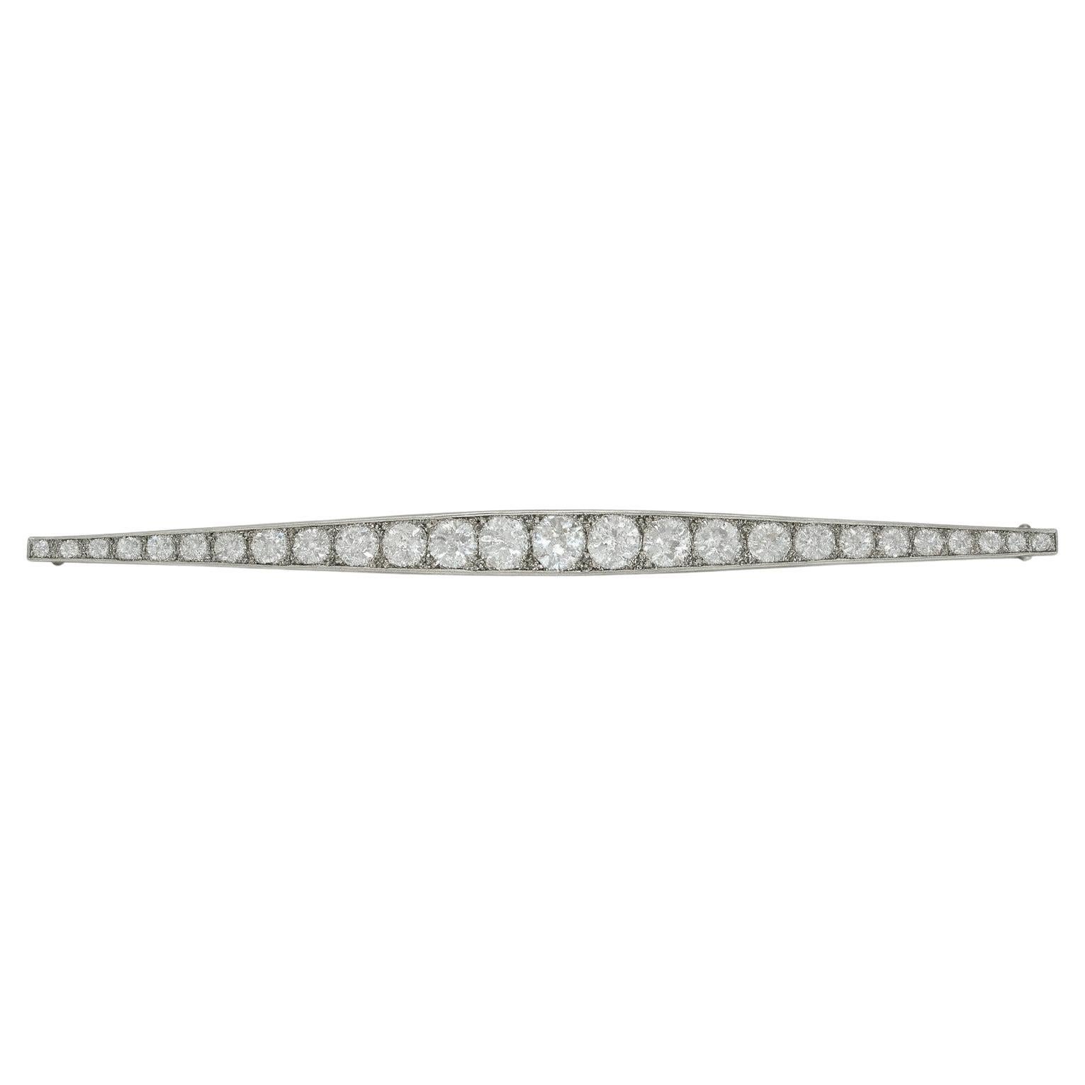 Platin Art Deco Diamond Stick Pin von Yard - 1930er Jahre - 1,50 Karat