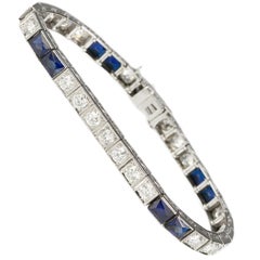 Platinum Art Deco Engraved Bracelet