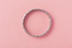 Platinum Art Deco French bracelet with diamonds and rubies