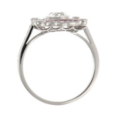 Platinum Art Deco Inspired Ruby and Diamond Ring
