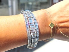 Platinum Art-Deco Mixed-Cut Diamond Bracelet Apx. 35.00 Carats