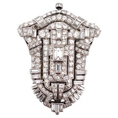Platinum Art Deco Pendant, Watch, and Brooch with 6.50 TCW Mixed Cut Diamonds