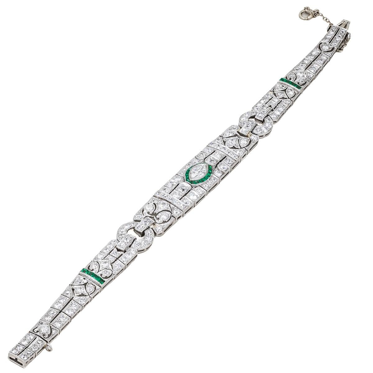 Platinum Art Deco Period Bracelet In Excellent Condition For Sale In Sarasota, FL