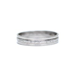 Platinum Art Deco Platinum Vintage Wedding Band Etched Floral Design