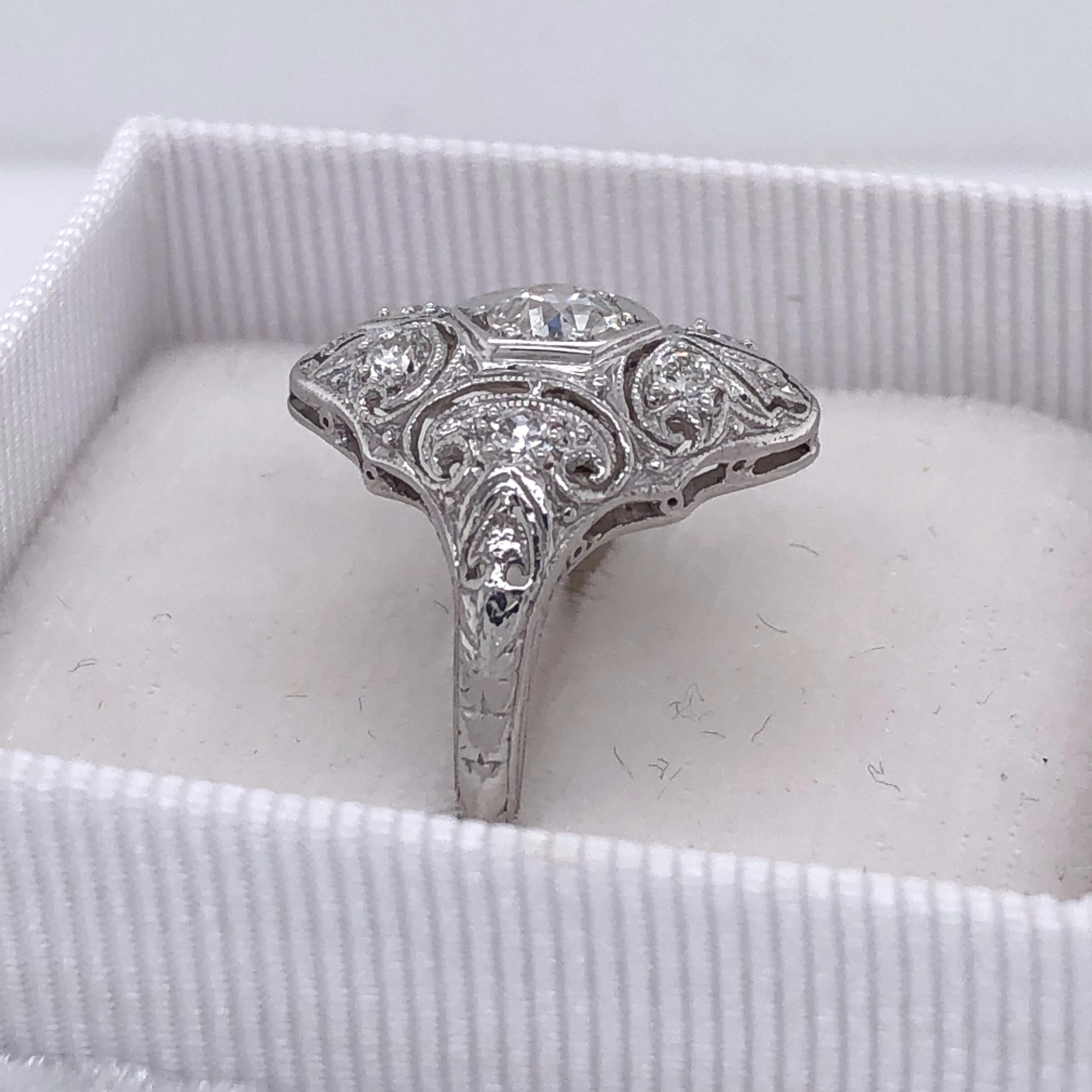 Women's Platinum Art Deco Ring