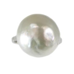 Platinum Art Deco Ring with Certified Pearl and Diamonds, circa 1920