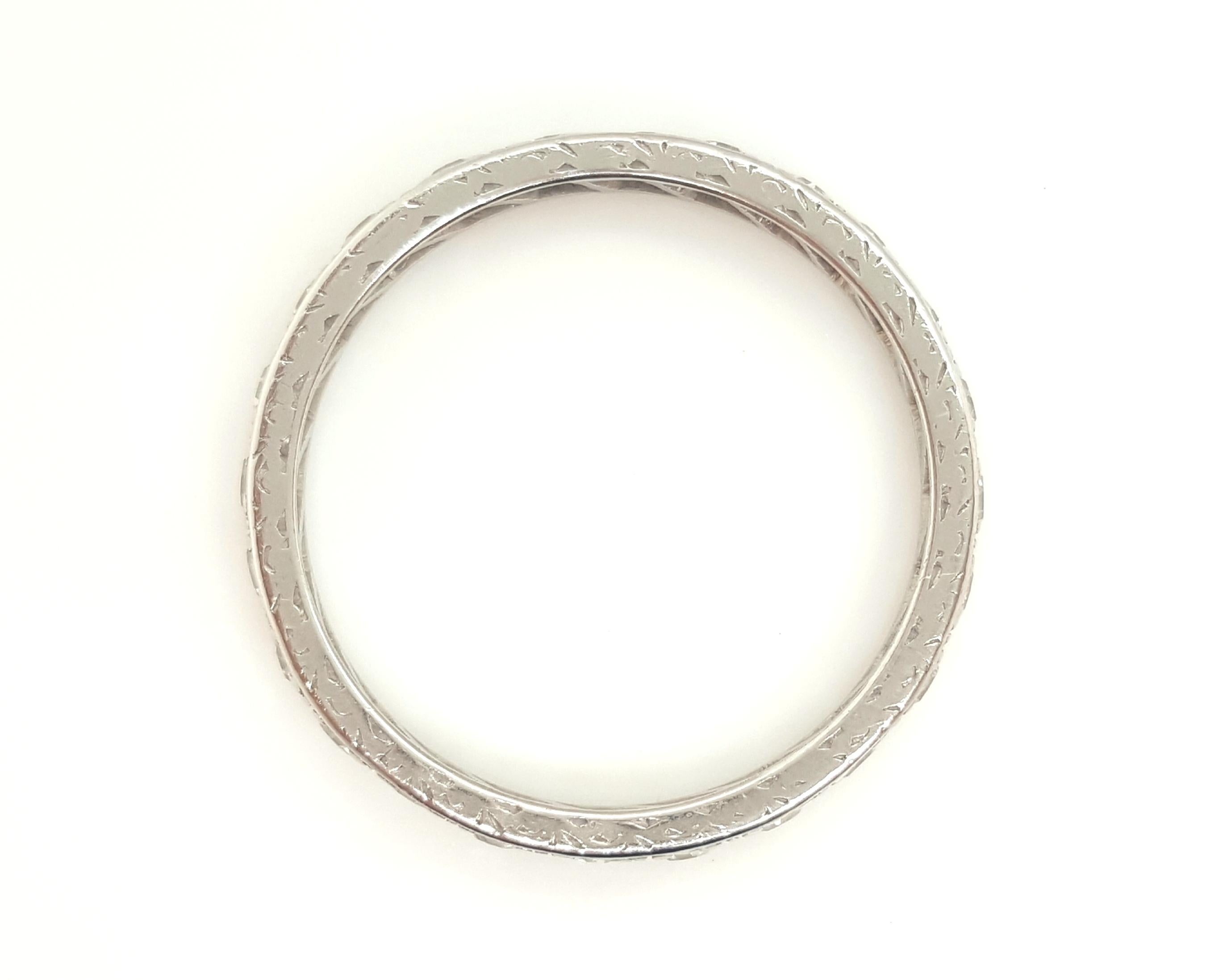 Platinum Art Deco Round Diamond Eternity Band, circa 1920s 3