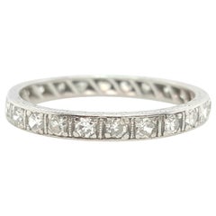 Platinum Art Deco Round Diamond Eternity Band, circa 1920s