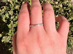 Platinum Art Deco Single Cut Diamond Eternity Band, Size 8.5