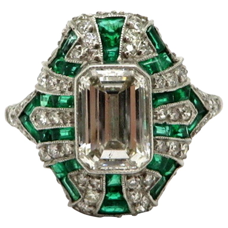 Art Deco Emerald Rings For Sale Art Deco Platinum