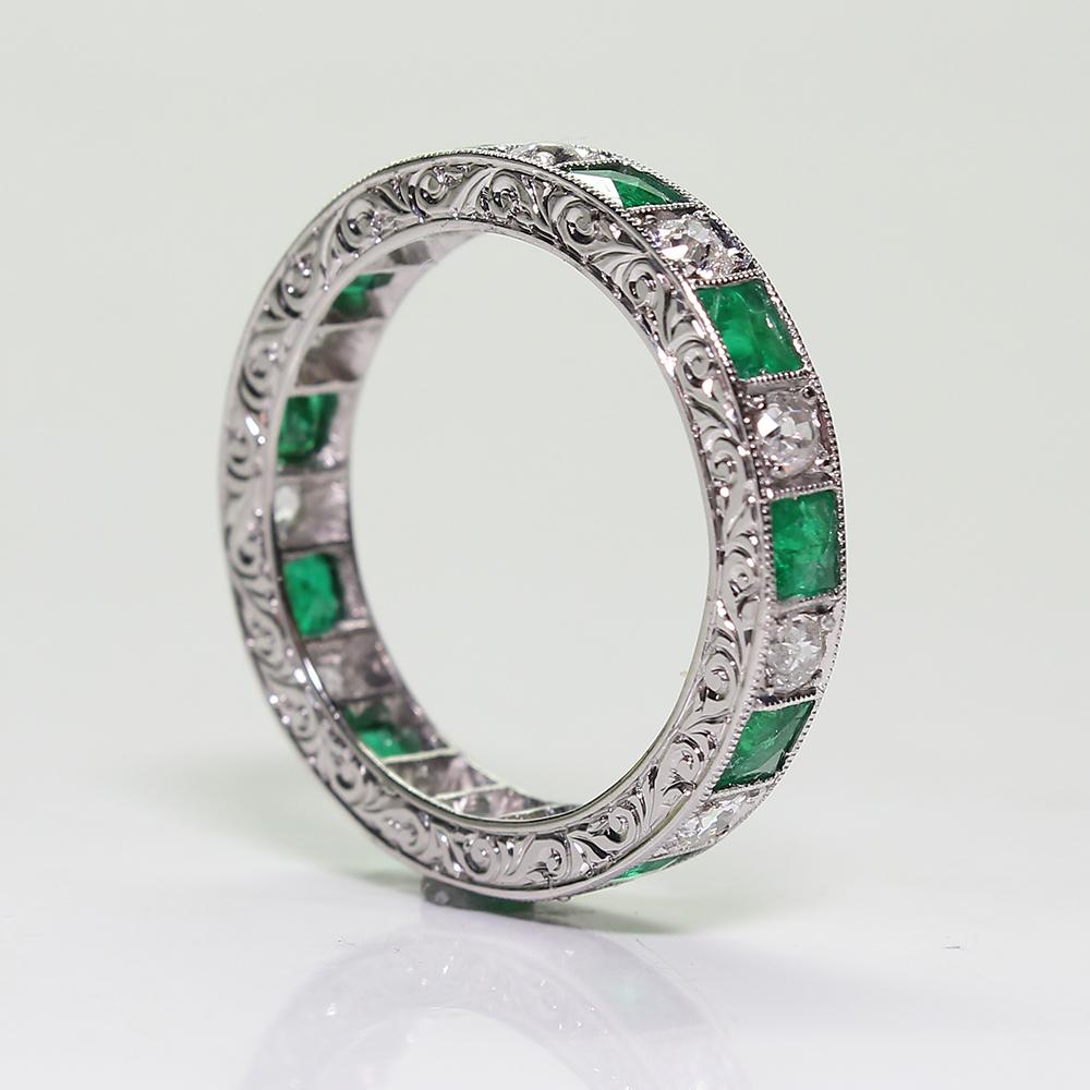 antique emerald eternity ring