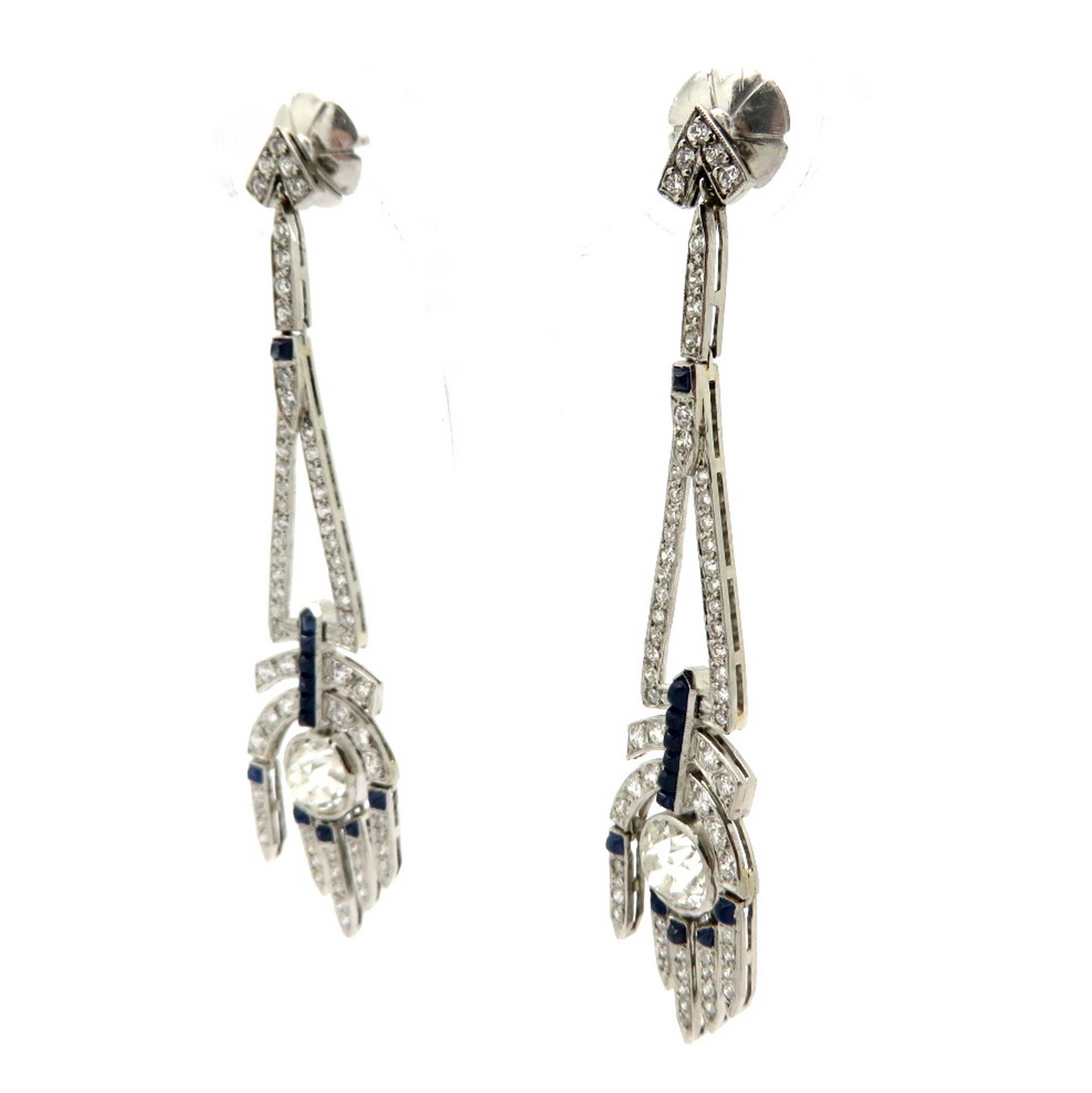 art deco dangle earrings