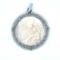 Platinum Art Deco Virgin Mary Pendant