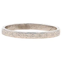 Platinum Art Deco Wedding Band - Floral Ring Size 5 1/2