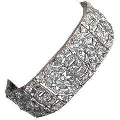 Bracciale in platino Art-Deco con diamanti da 18 carati