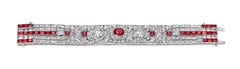 Platinum Artdeco Bracelet 9.72ct Rubies & 13.69ct Diamonds Estate Sultan Oman