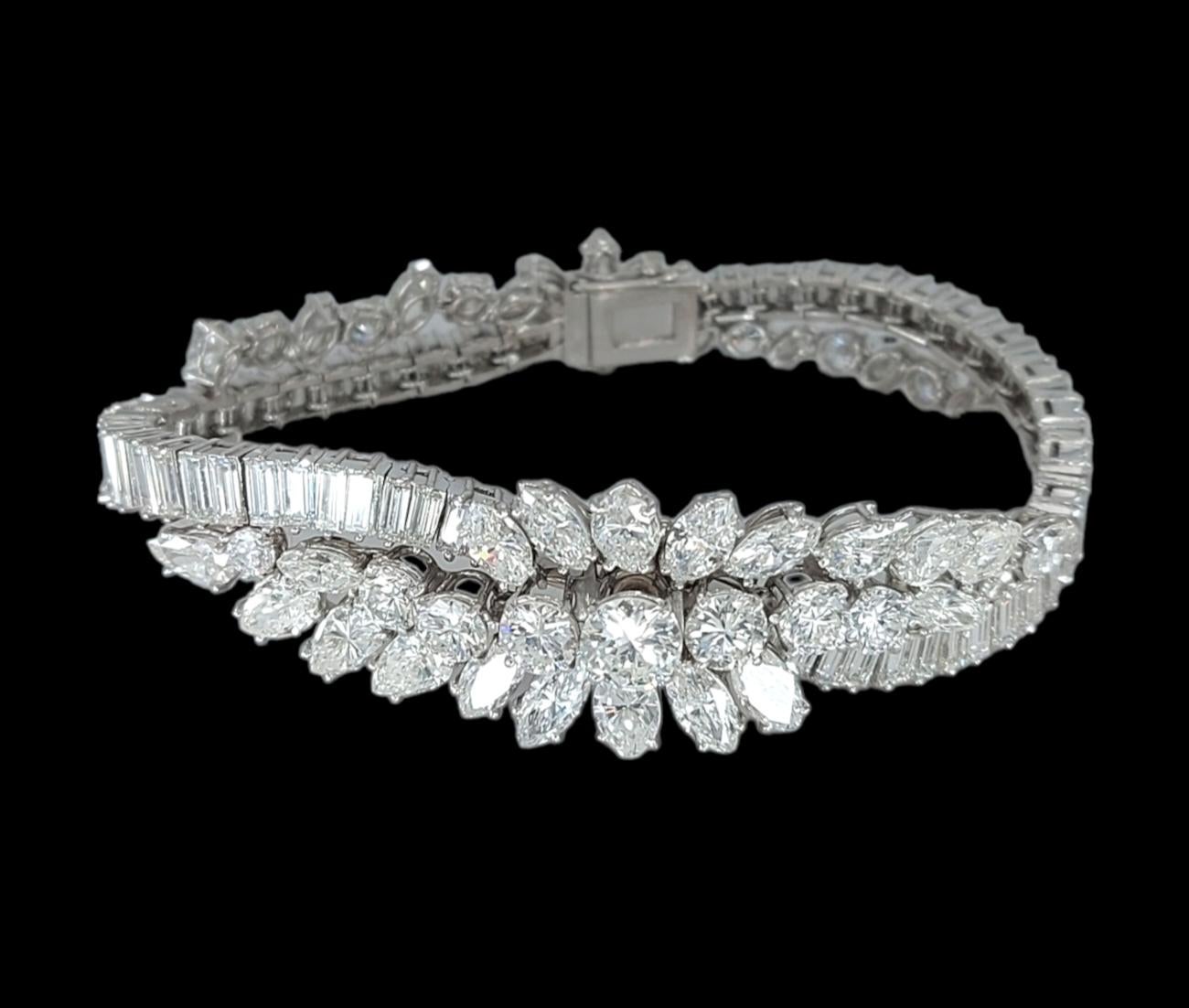 Platinum Asprey &Co 20 Ct Diamond Bracelet Estate to His Majesty Qaboos Bin Said For Sale 2