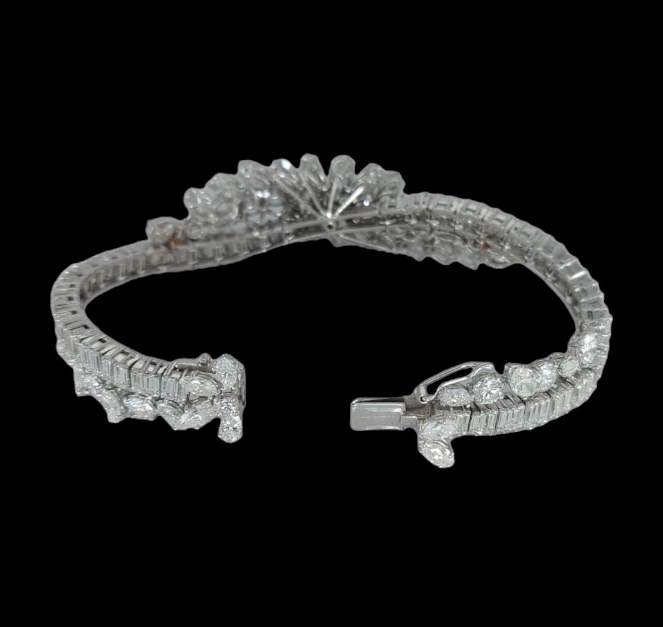 Platinum Asprey &Co 20 Ct Diamond Bracelet Estate to His Majesty Qaboos Bin Said For Sale 4