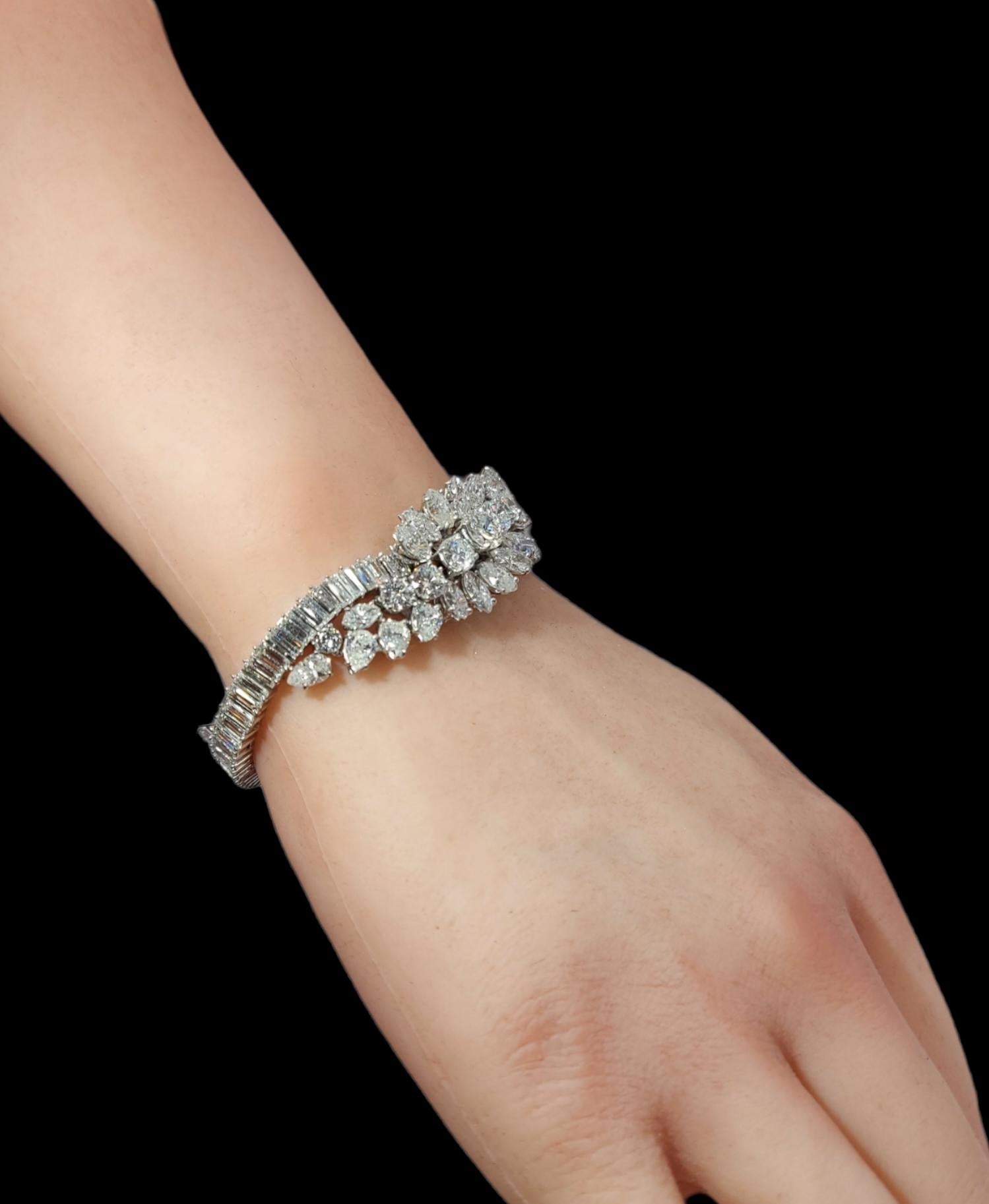 Platinum Asprey &Co 20 Ct Diamond Bracelet Estate to His Majesty Qaboos Bin Said For Sale 7