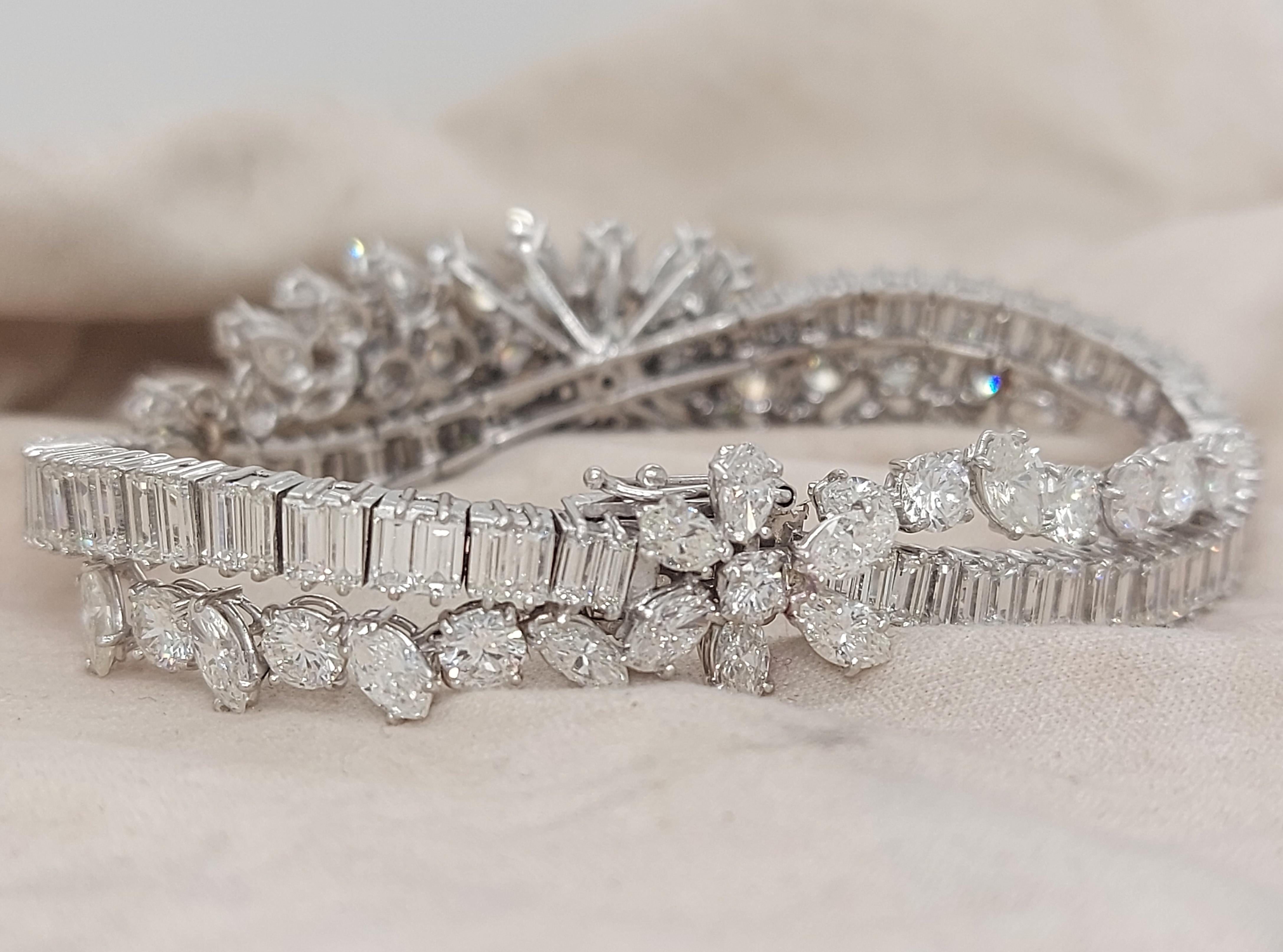 Artisan Platinum Asprey &Co 20 Ct Diamond Bracelet Estate to His Majesty Qaboos Bin Said For Sale