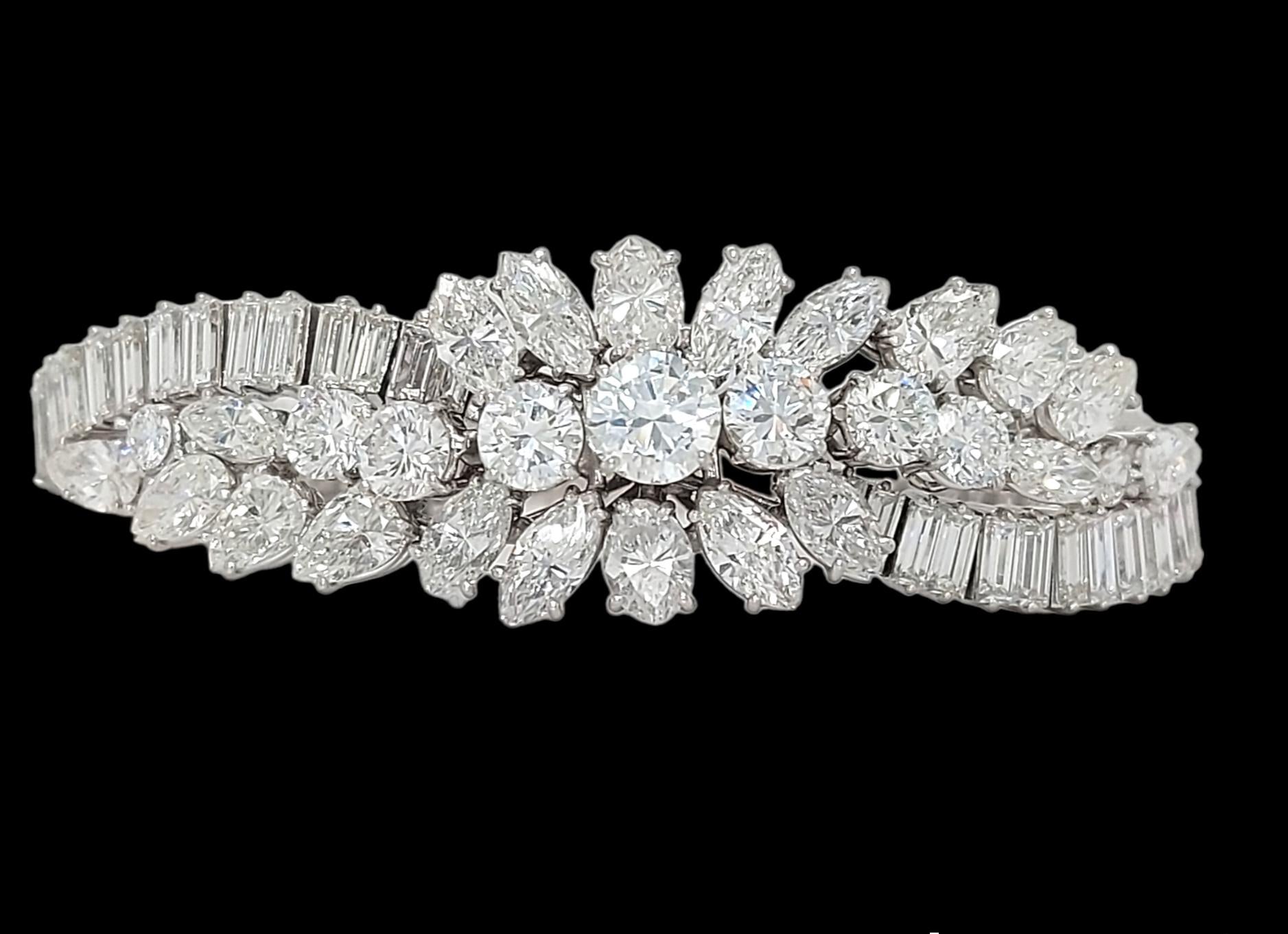 Platinum Asprey &Co 20 Ct Diamond Bracelet Estate to His Majesty Qaboos Bin Said For Sale 1