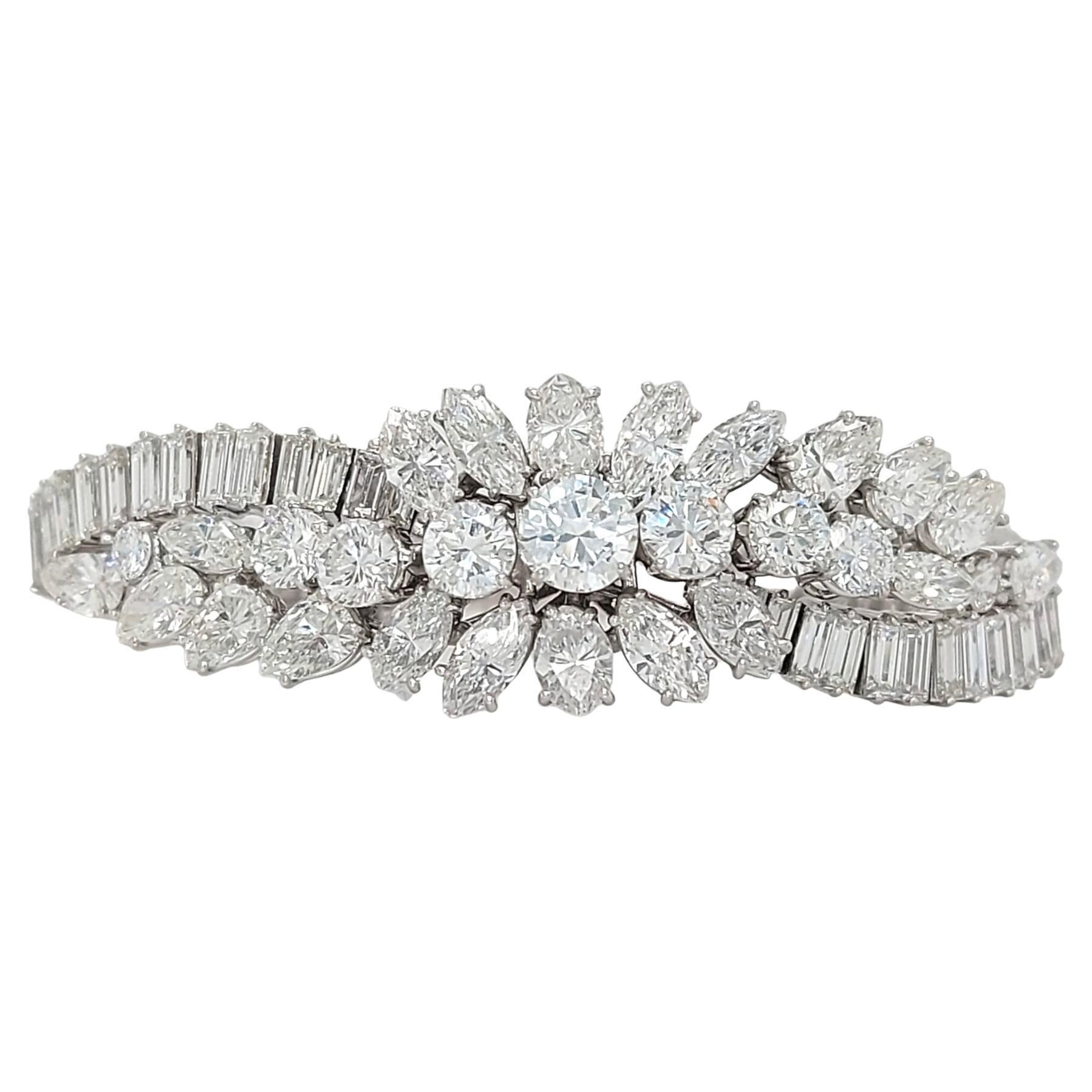 Platinum Asprey &Co 20 Ct Diamond Bracelet Estate to His Majesty Qaboos Bin Said For Sale