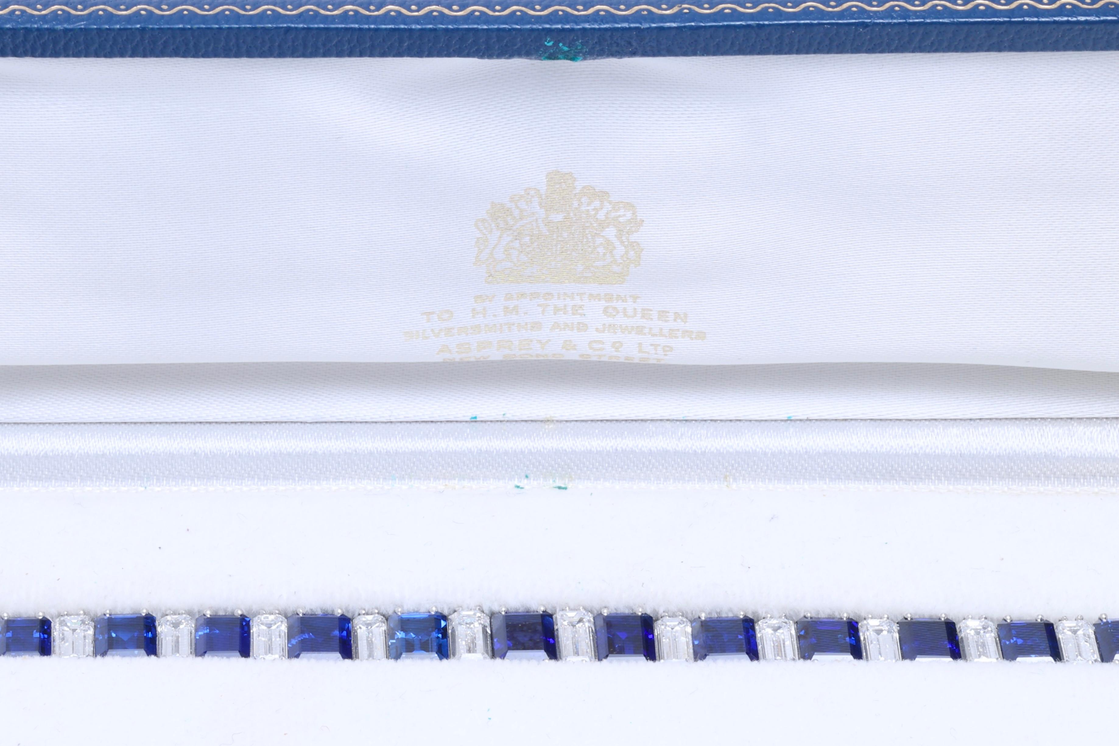 Platinum Asprey & Co Sapphire & Diamond Bracelet to His Majesty Qaboos Bin Said For Sale 4