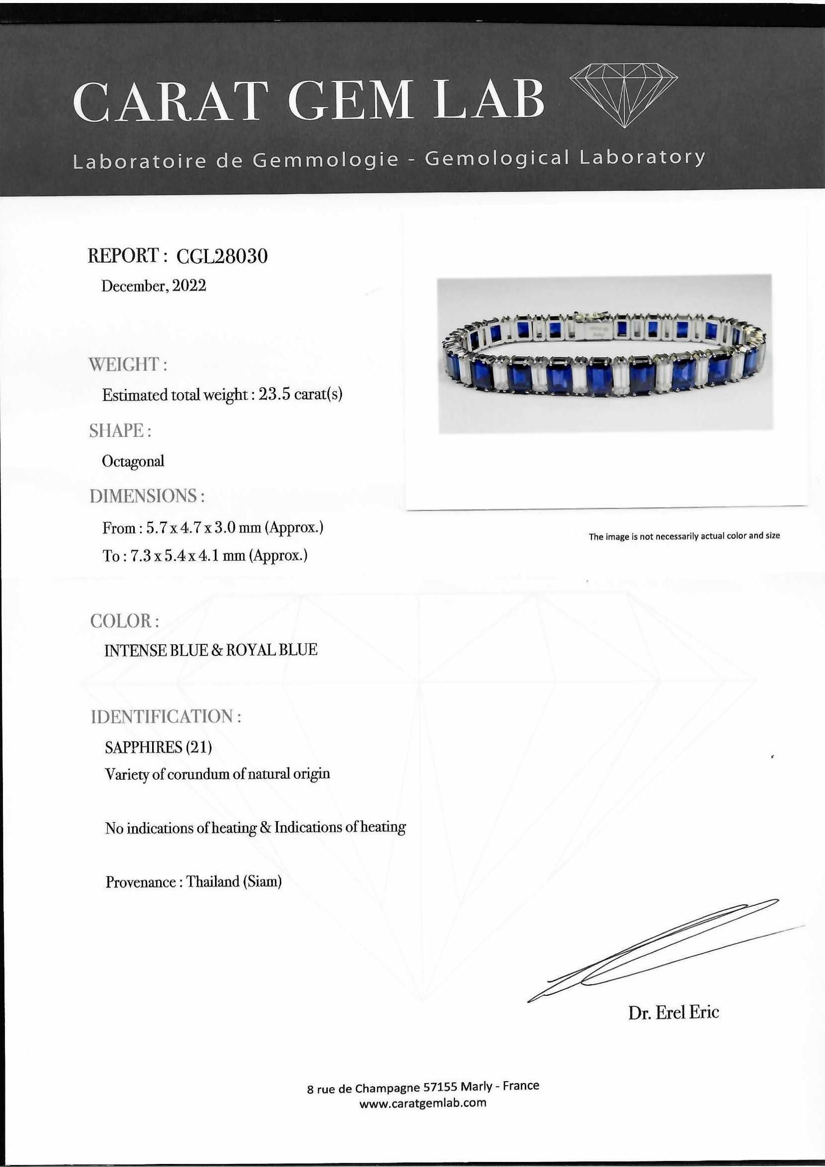 Platinum Asprey & Co Sapphire & Diamond Bracelet to His Majesty Qaboos Bin Said For Sale 6