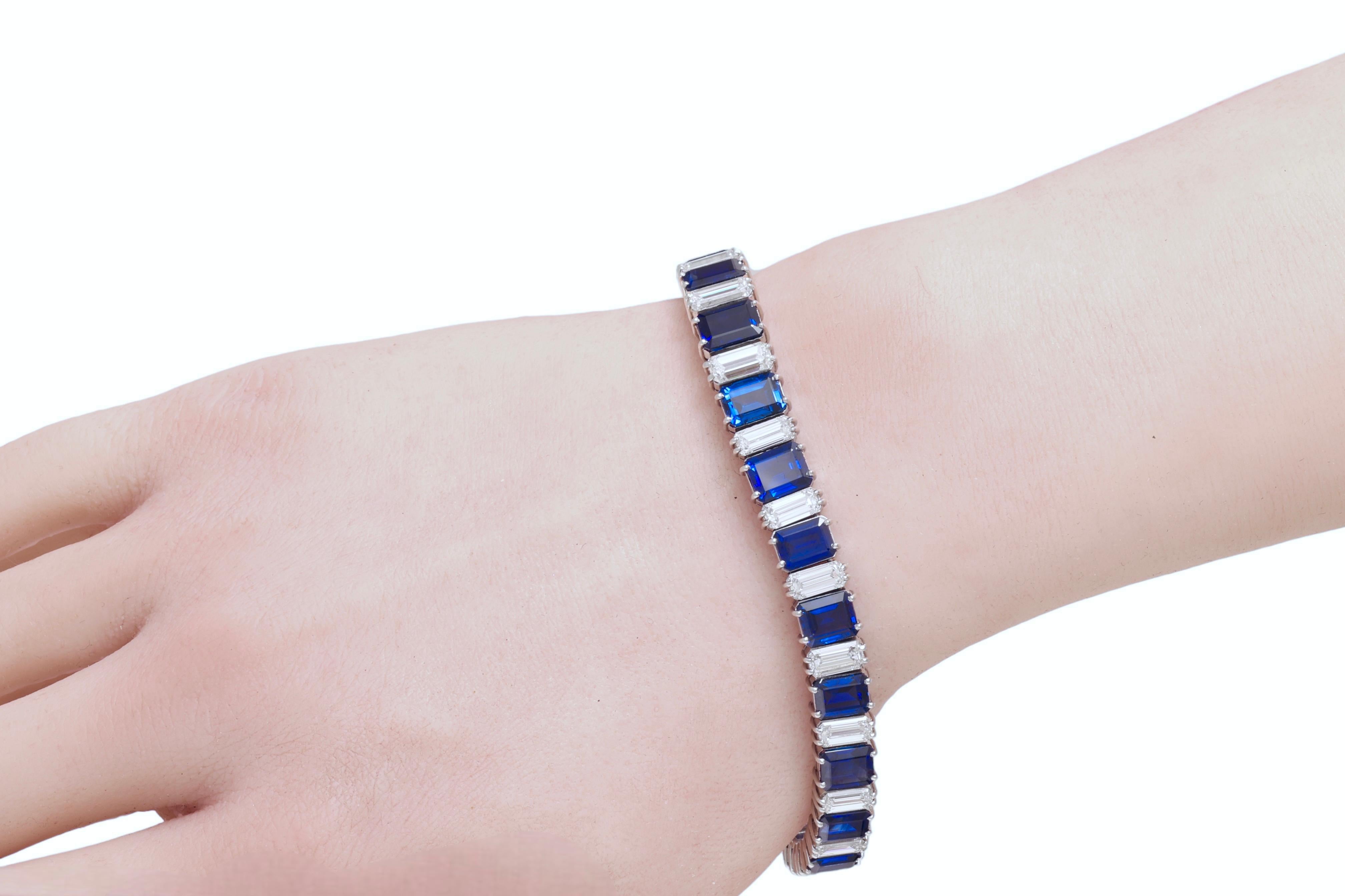 Platinum Asprey & Co Sapphire & Diamond Bracelet to His Majesty Qaboos Bin Said For Sale 2