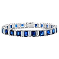 Platinum Asprey & Co Sapphire & Diamond Bracelet to His Majesty Qaboos Bin Said