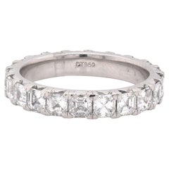 Platinum Asscher Cut Diamond Eternity Band