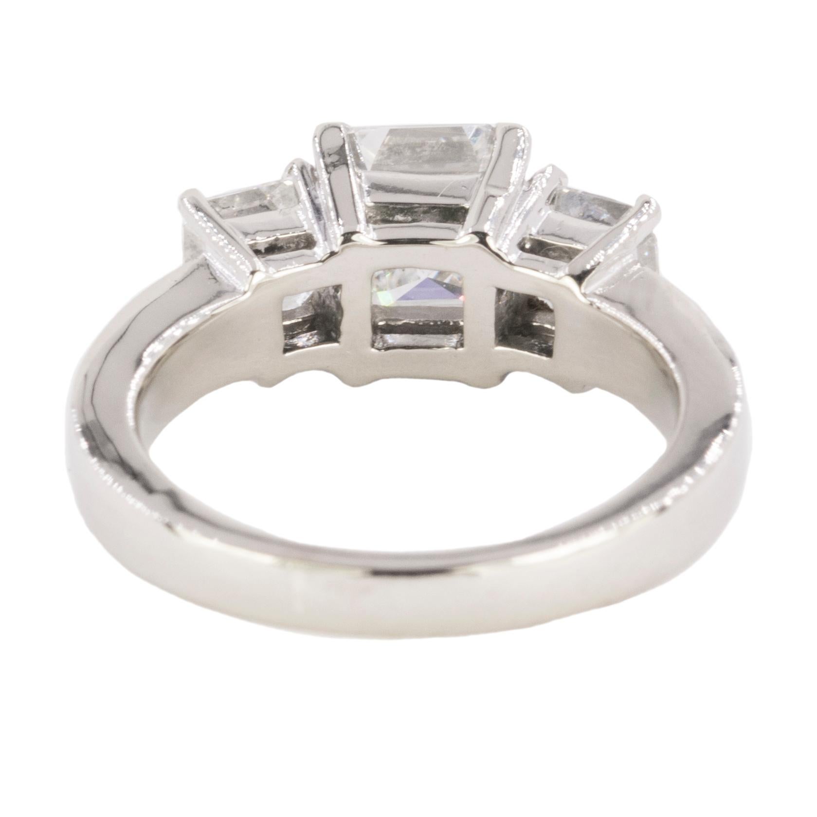 Platinum Asscher Cut Diamond Ring In Excellent Condition In Sarasota, FL
