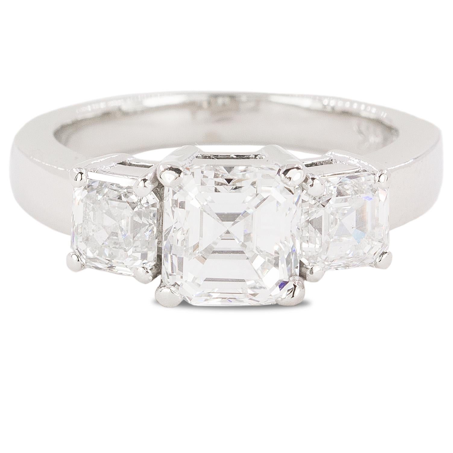 Platinum Asscher Cut Diamond Ring 1