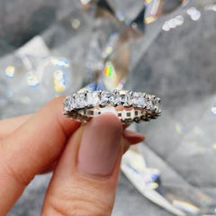 Platinum Asscher Cut Eternity Band with 5.00ct TDW